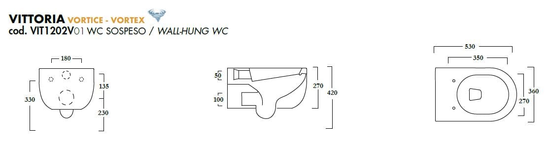 Туалет висит в витрине без бриды Olympia Ceramica Vittoria ARCH-00070931 - Вид №3