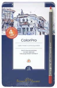 453830 Карандаши цветные "Color Pro", 12 цветов Bruno Visconti