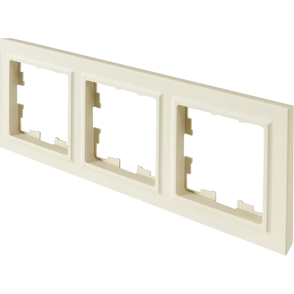 Рамка IEK Brite для розеток и выключателей на 3 поста, бежевая 87761287 STLM-1402158 - Вид №2
