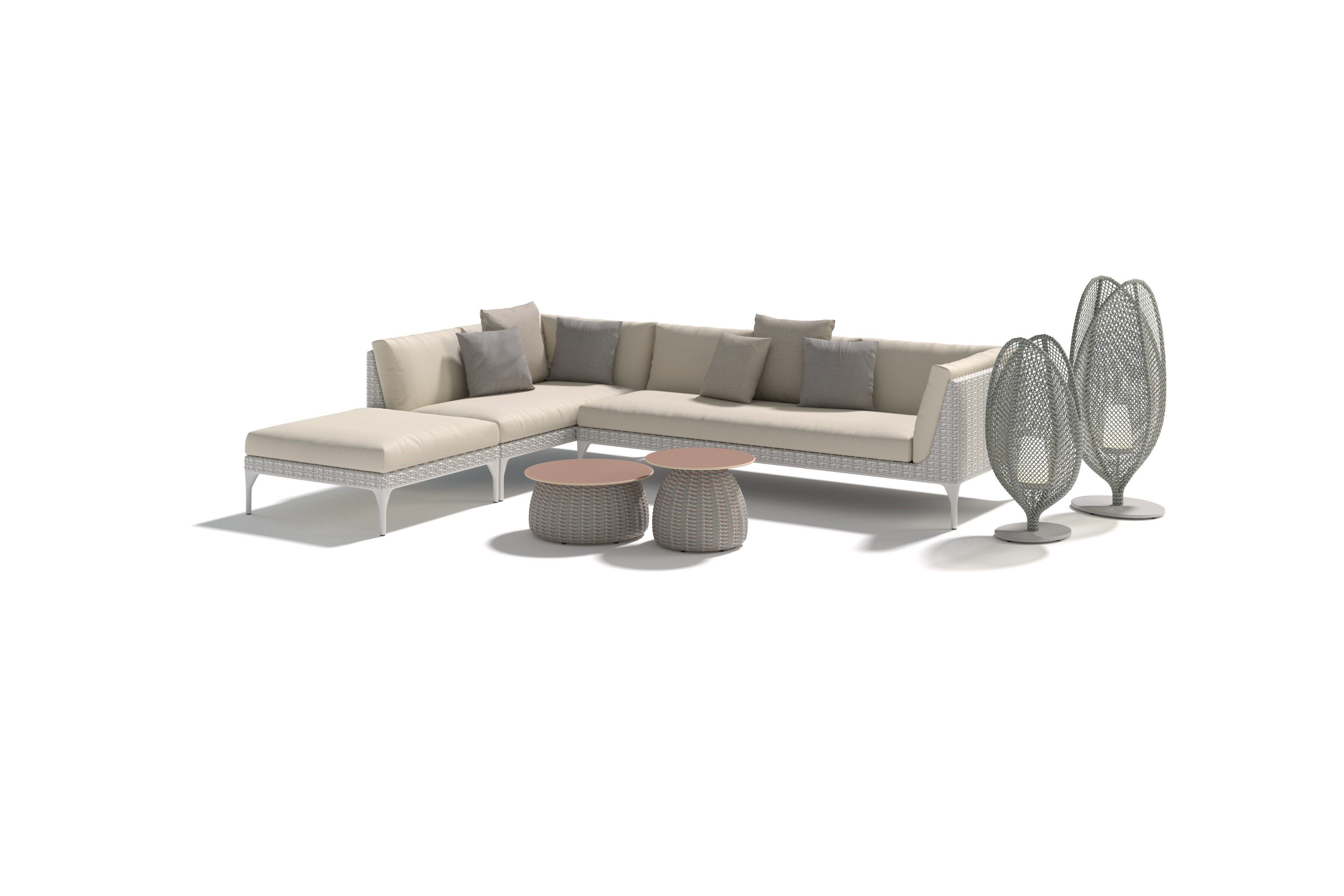 Тканевая квадратная Садовая подставка для ног DEDON MU ARCH-00040080 - Вид №1