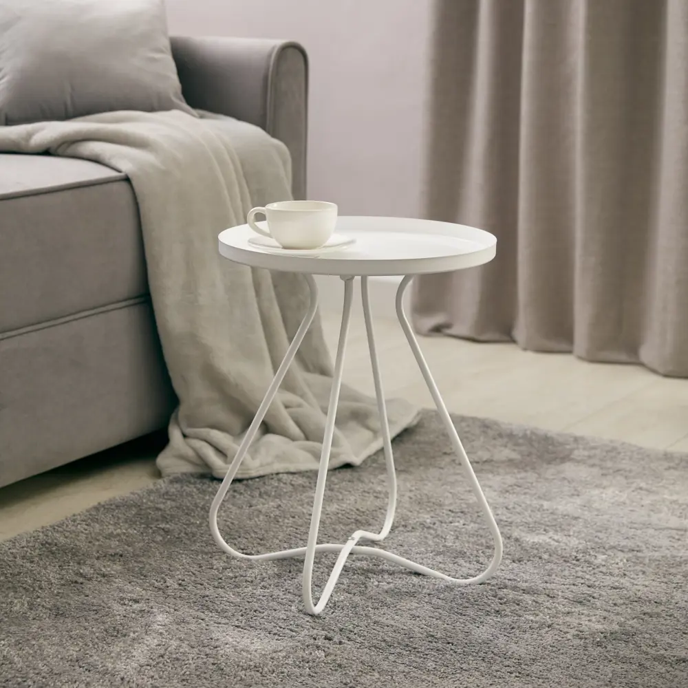 Столик кофейный Sheffilton круг 45x40 см цвет белый STLM-2091586 - Вид №4