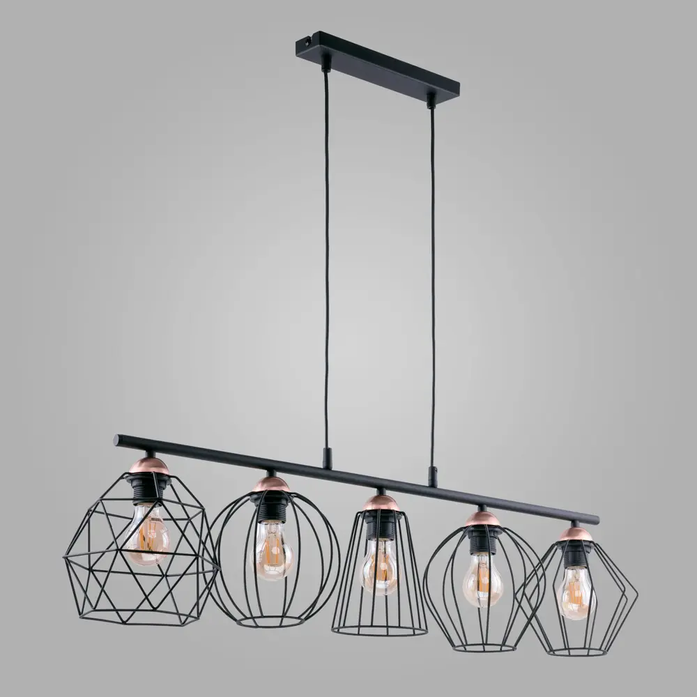 Светильник подвесной Eurosvet Galaxy 1649, 5 ламп, 24 м², цвет чёрный/медь TK Lighting STLM-2123483 - Вид №1
