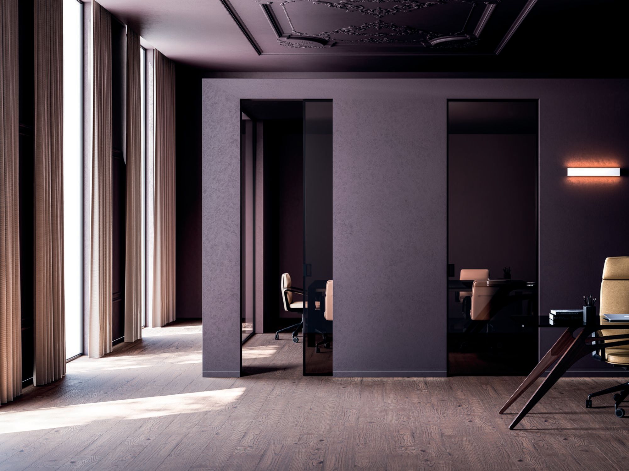 Стеклянная и алюминиевая панель для распашных дверей Eclisse дверные панели ARCH-00014061 - Вид №1