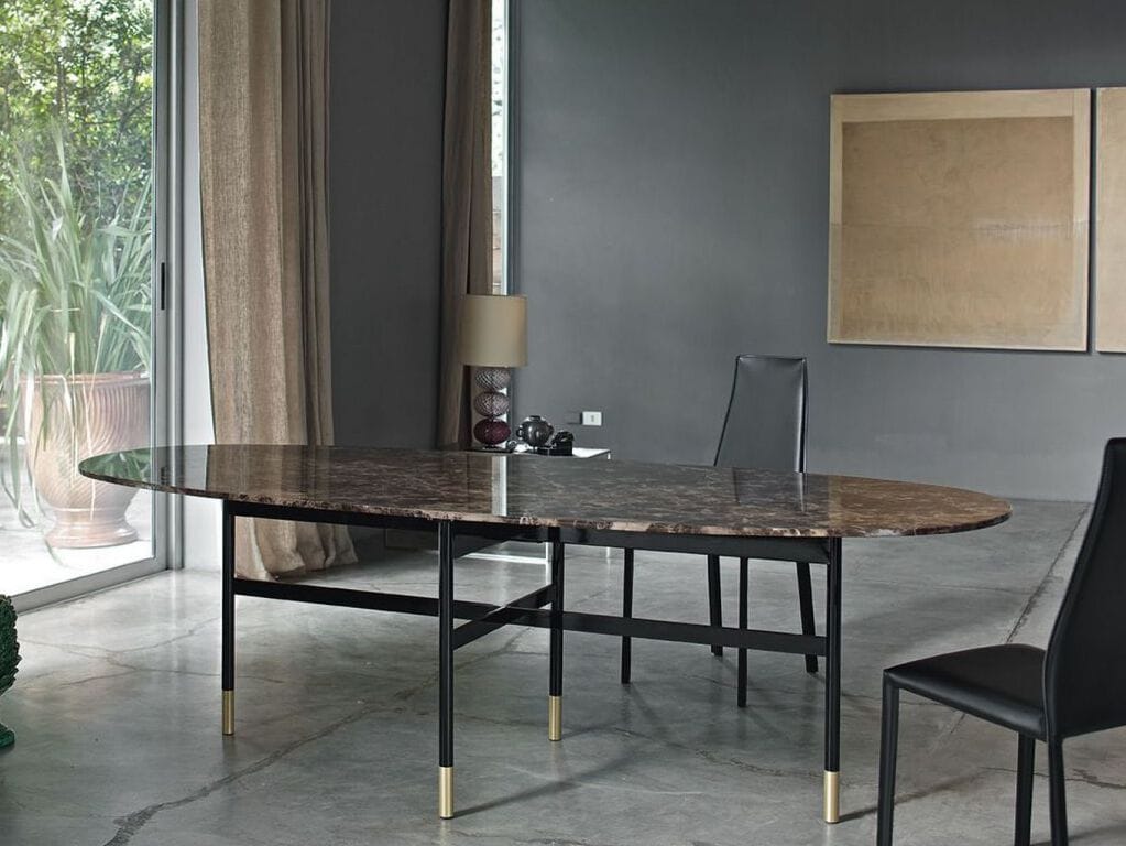 Овальный обеденный стол из стали и хрусталя Bontempi Casa GLAMOUR ARCH-00046367 - Вид №5