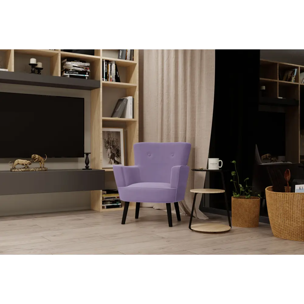 Кресло полиэстер Seasons Вилли 77x86x76 см цвет сиреневый STLM-2025937 - Вид №3