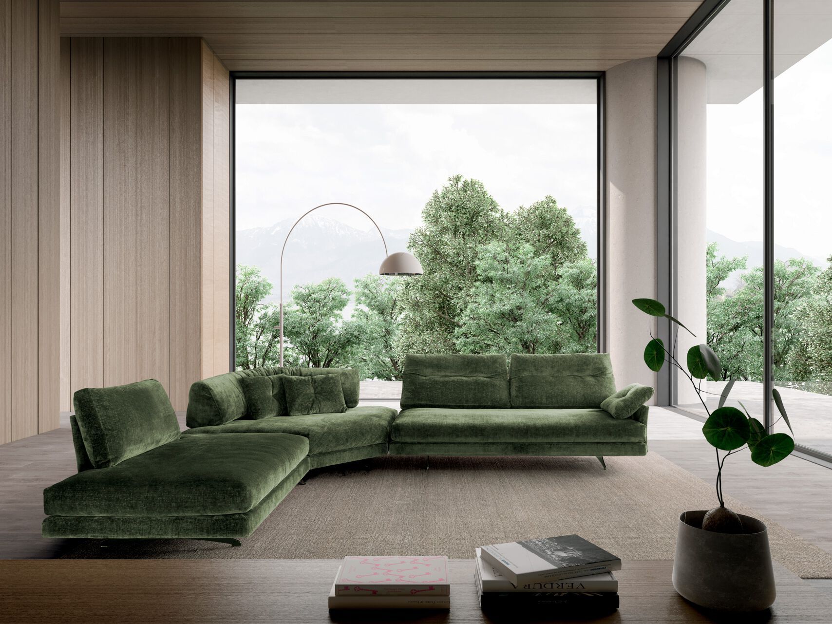 Секционный угловой диван из ткани VALENTINI камень ARCH-00081057 - Вид №1