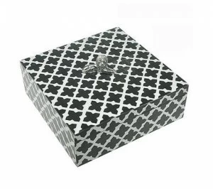 Коробка декоративная чёрная / белая малая UNICO  255374 Чёрный;белый;серебряный