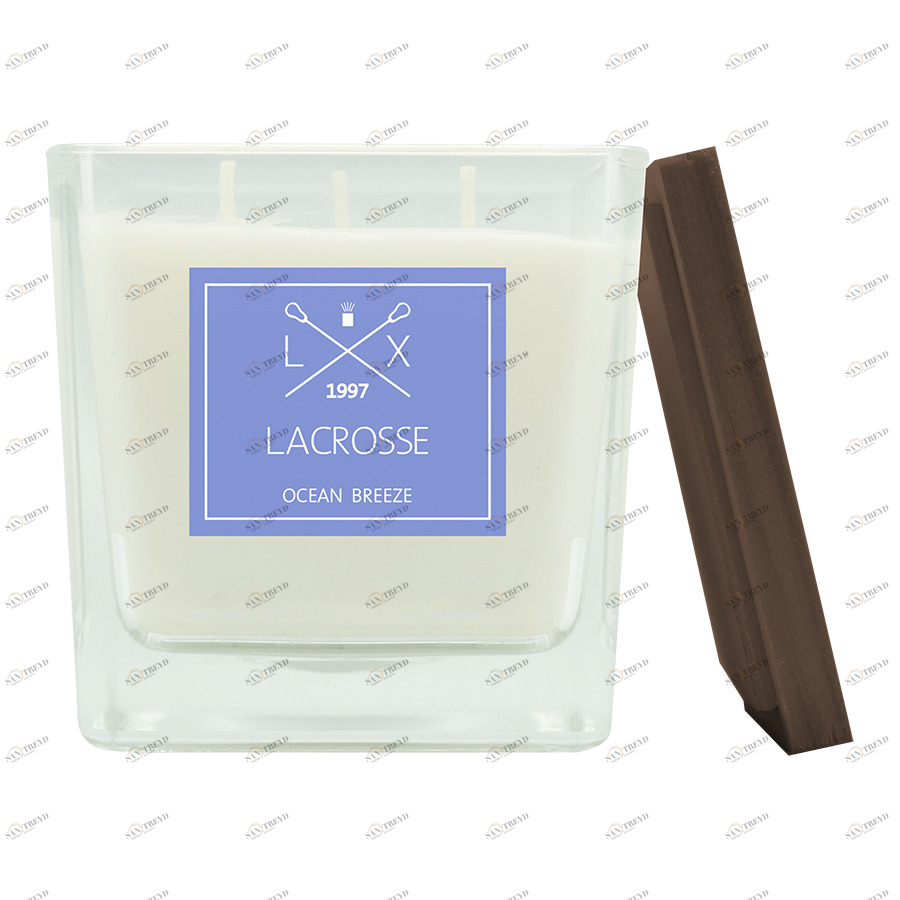 Свеча ароматическая в стекле 10х10 см "Океанский бриз" AMBIENTAIR  00-3880965 Голубой 