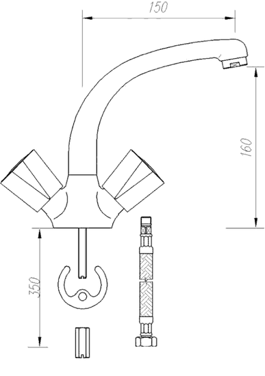 140-0138-00 Смеситель Mofem Metal Plus Santreyd  - Вид №1