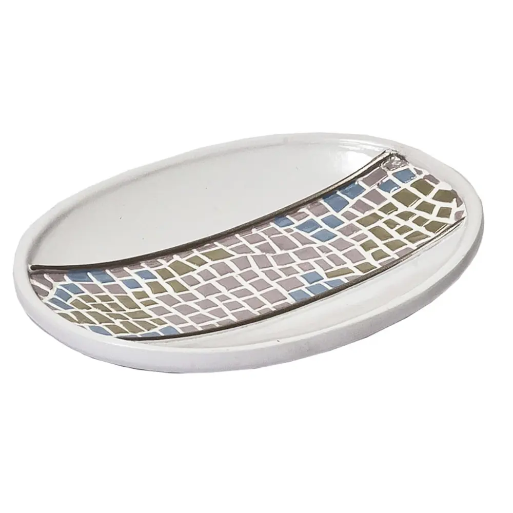 Мыльница настольная Brissen «Mosaic» полирезина цвет белый STLM-2094227