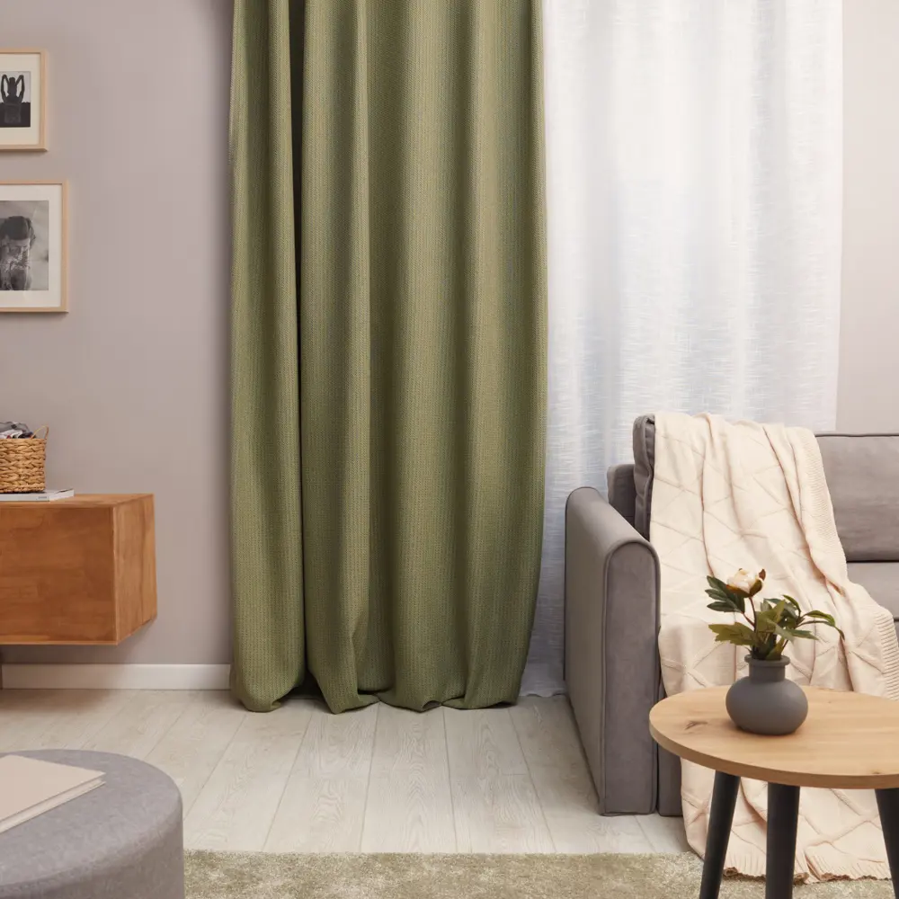 Штора на ленте Соренто 200x280 см цвет зеленый MIAMOZA STLM-2024038