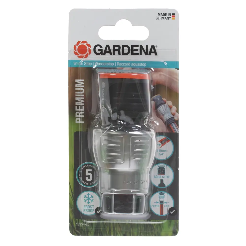 Коннектор для шланга быстросъёмный с автостопом Gardena Premium 3/4 дюйма STLM-2045456 - Вид №3
