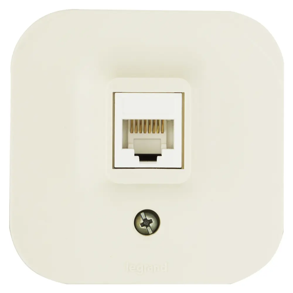 Компьютерная розетка Legrand Quteo RJ45 UTP категории 5E слоновая кость 16158304 STLM-0006606