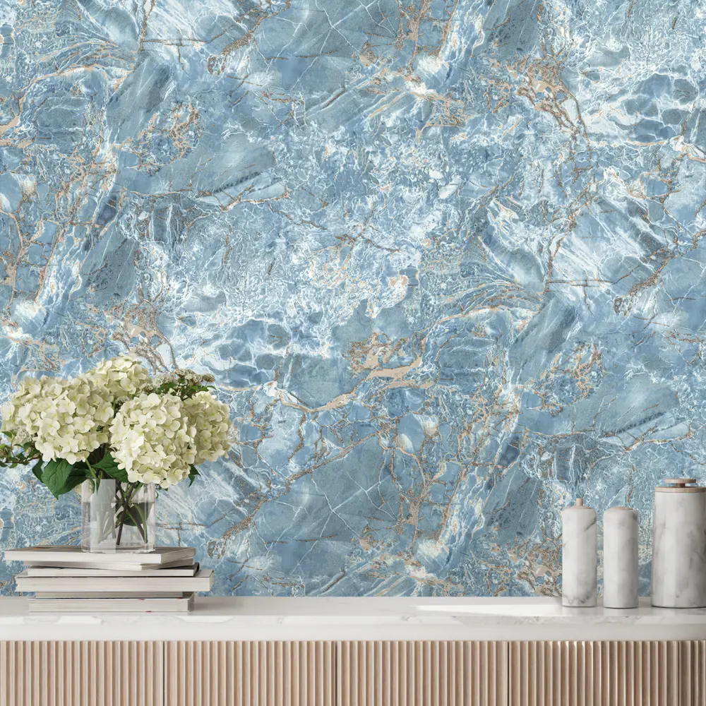 Обои флизелиновые Euro Decor Lucerna синие с абстрактным рельефом 89437896 STLM-1581997 - Вид №3