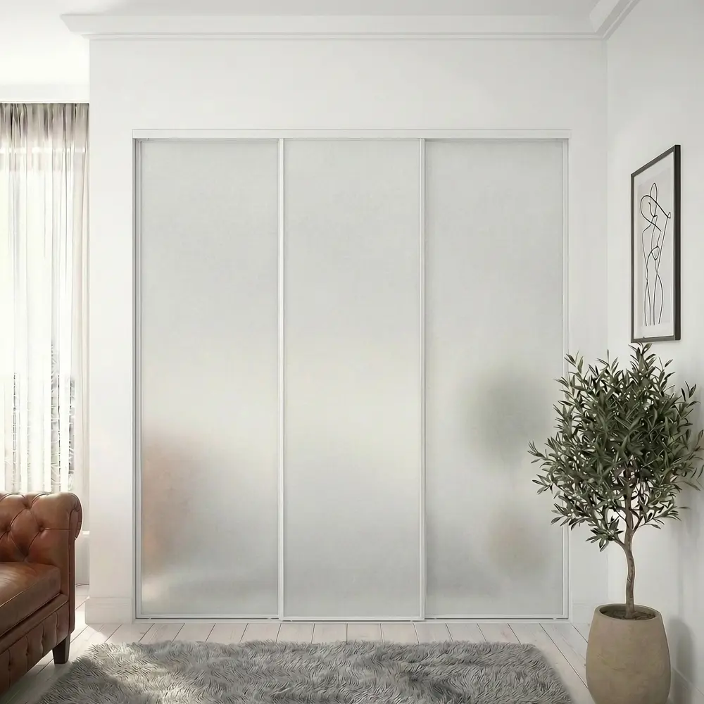 Дверь-купе KONSENSA 255.5x70.4 см с матовым зеркалом профиль белый узкий STLM-2121057 - Вид №8