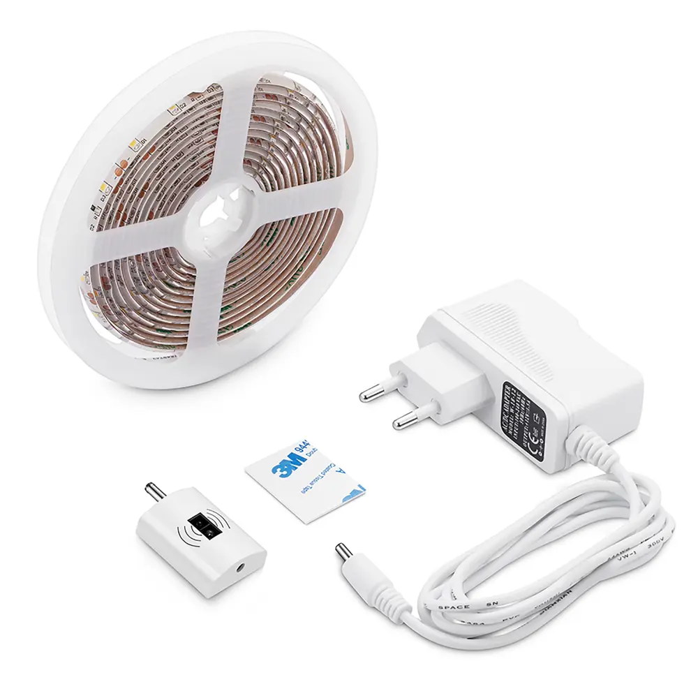 Комплект светодиодной ленты SMD 2835 60 диодов/4.8 Вт/м 12 В 8 мм IP65 8 мм 1.5 м холодный белый свет ИК-выключатель 84899844 STLM-2163196 APEYRON  - Вид №4