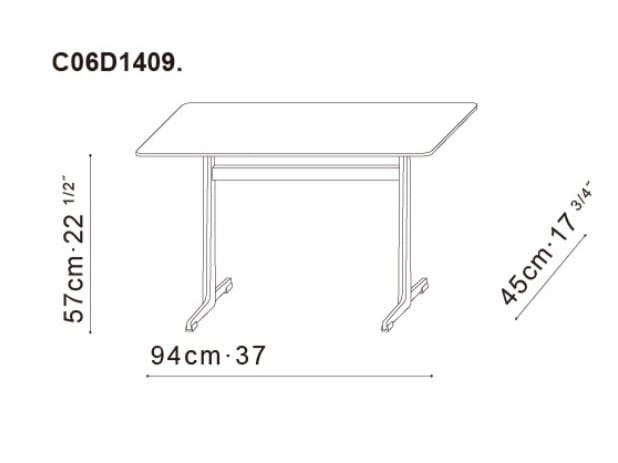 Высокий прямоугольный журнальный столик из шпона CAMERICH VARY ARCH-00015295 - Вид №2