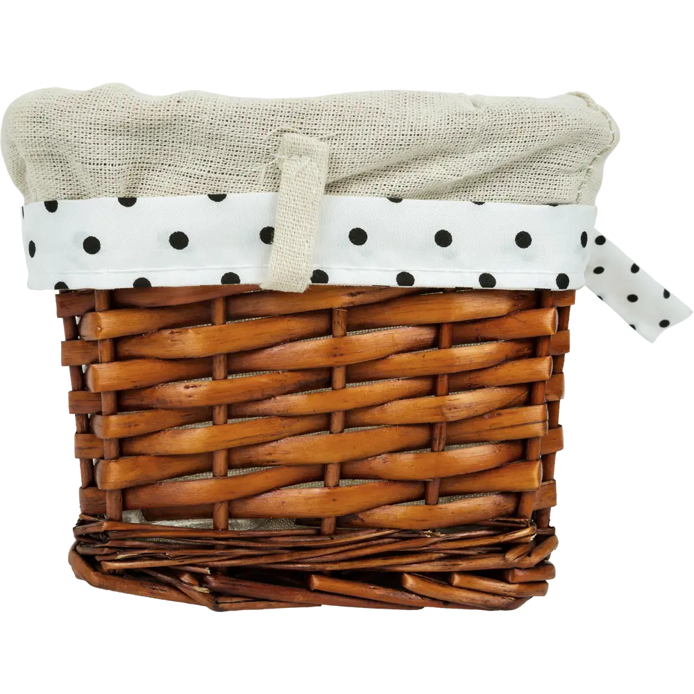 Корзина Ива с декоративным чехлом 25x14x17 см плетенье цвет коричневый STORIDEA STLM-2127412 - Вид №2