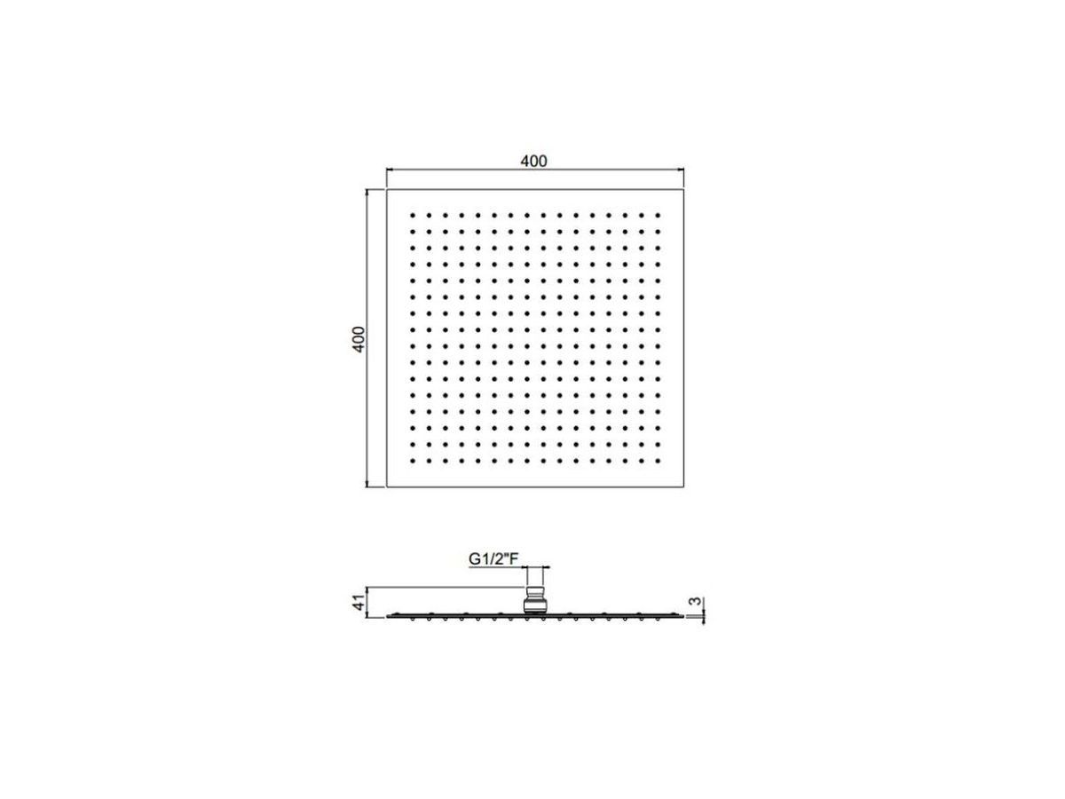 Одиночная душевая головка CARIMALI SOFFIONE MYSLIM QUADRO INOX ISPEZIONABILE ARCH-00127653 - Вид №3