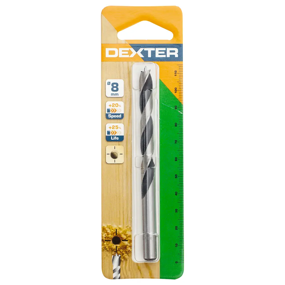 Сверло по дереву спиральное 8x110 мм Dexter SM326 STLM-2036302 - Вид №3