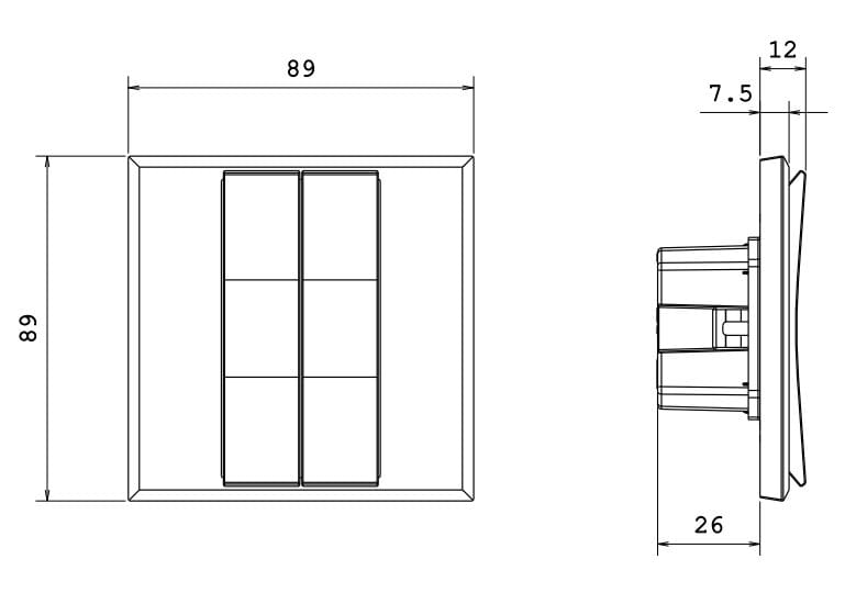 Кнопка с термостатом и датчиком влажности EKINEX эпоха ARCH-00116973 - Вид №3