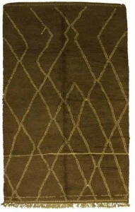 AFOLKI Прямоугольный шерстяной коврик с длинным ворсом и геометрическими мотивами Beni ourain Taa1002be