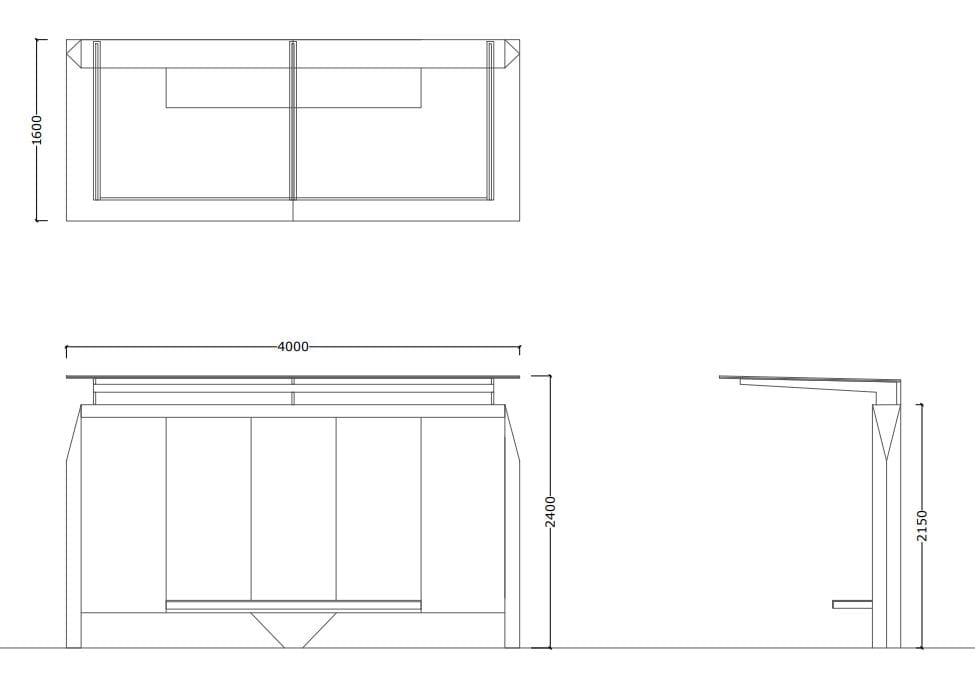 Навес из оцинкованной стали и стекла Studio Città киригами ARCH-00136543 - Вид №2