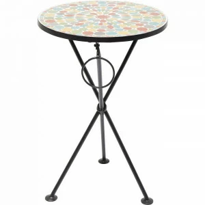 Приставной столик круглый складной 36 см Clack Mosaic Multi Stone KARE CLACK 323018 Оранжевый;черный