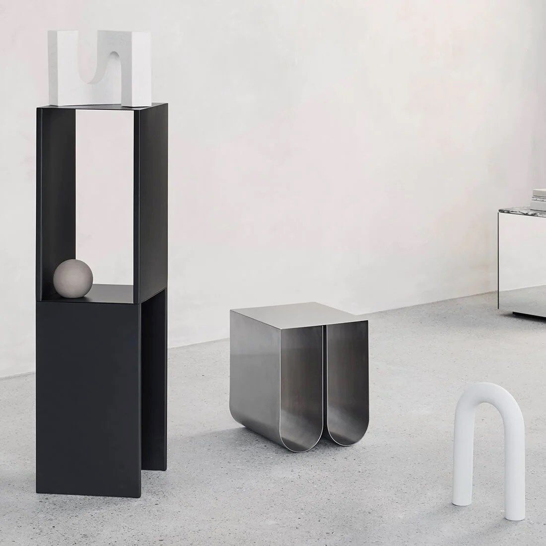 Стальной журнальный столик с журнальным столиком Kristina Dam Studio Curved ARCH-00056926 - Вид №4