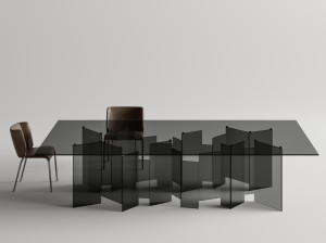 Прямоугольный стол из закаленного стекла