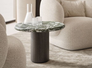 Круглый журнальный столик с мраморной столешницей