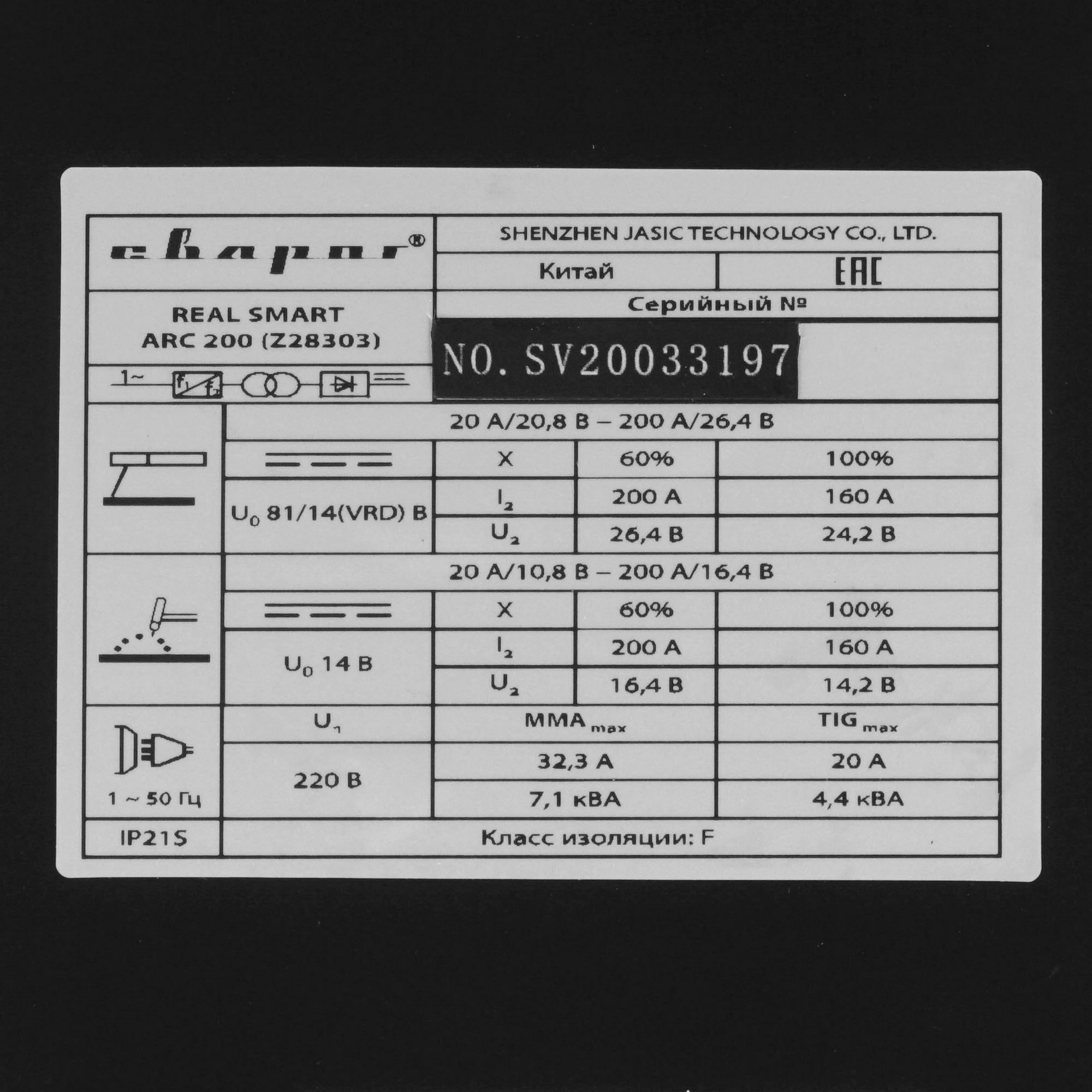 Сварочный аппарат Сварог REAL SMART ARC 200 (Z28303) 8197674 STDN-0035500 - Вид №5