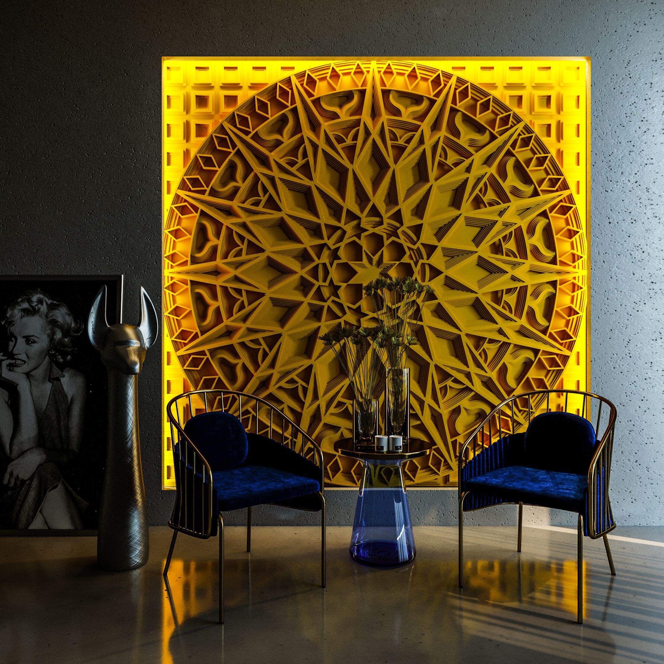 Трехмерная декоративная гипсовая панель WallDeco SOL ARCH-00127489 - Вид №1