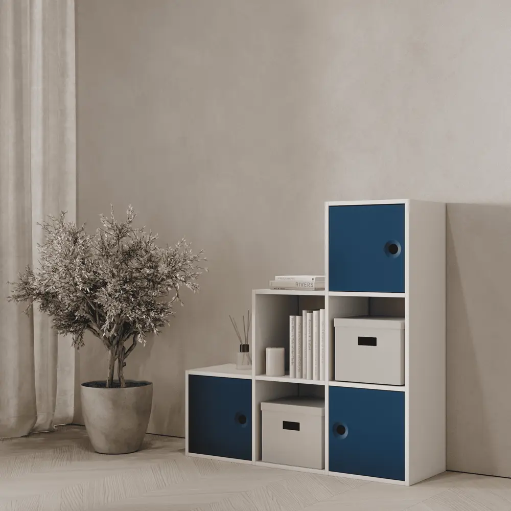 Стеллаж KONSENSA Руан 6 секций 104x104x31.7 см ЛДСП цвет белый STLM-2150133 - Вид №12