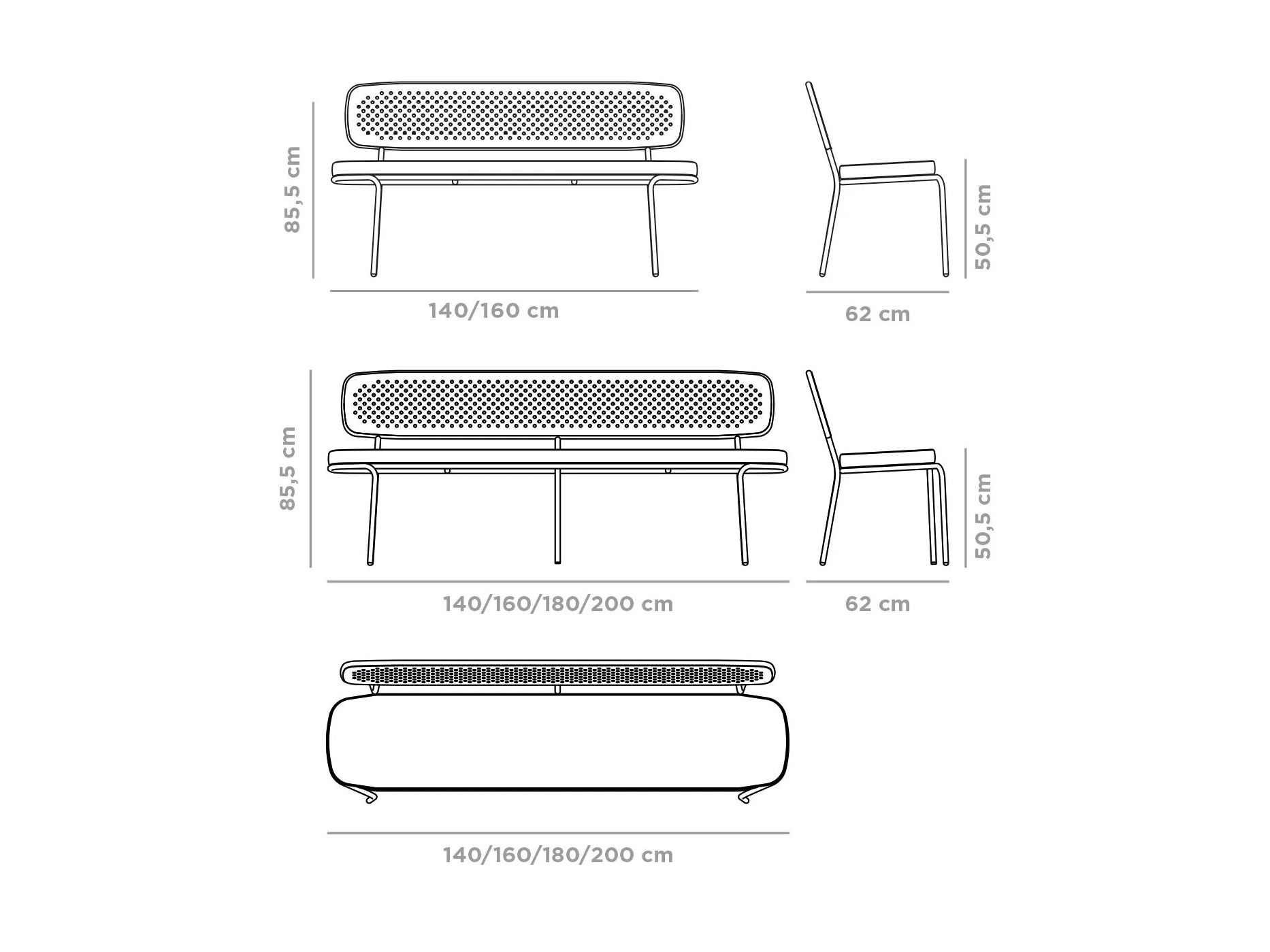 Садовая скамейка из нержавеющей стали со спинкой MUSOLA Abril ARCH-00072257 - Вид №7
