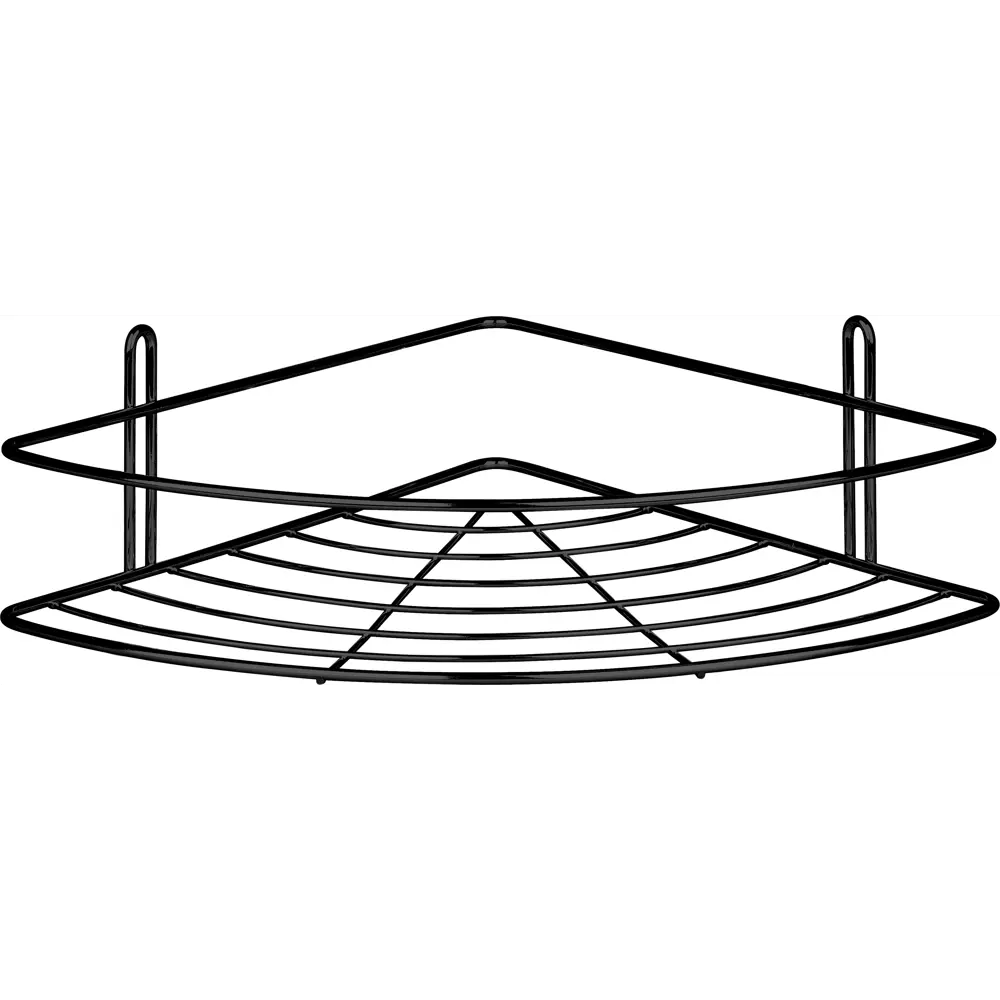 Полка для душа ЧМЗ Практик угловая 1 ярус цвет черный матовый STLM-2115253