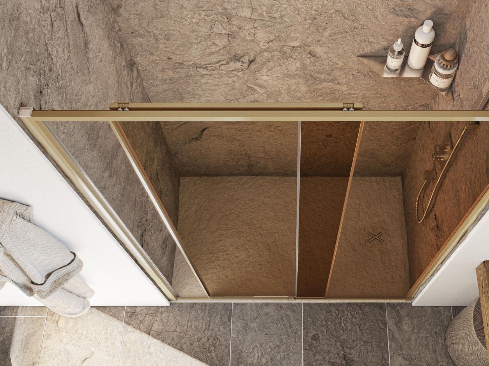 Душевая кабина из закаленного стекла с раздвижной дверью RELAX Calamo ARCH-00005784 - Вид №1