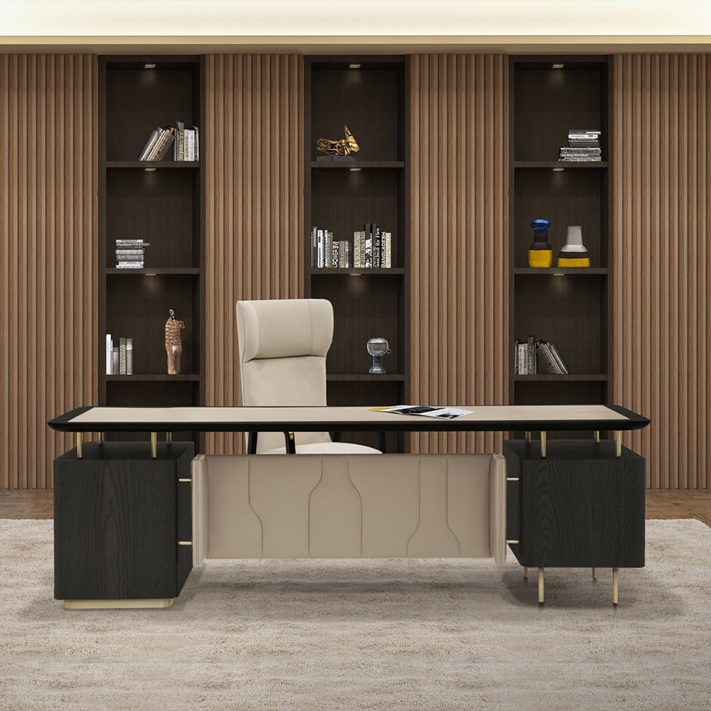 Кожаный исполнительный стол с ящиками Formitalia Panamera ARCH-00130661 - Вид №3