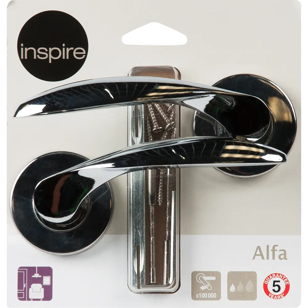 Дверные ручки Inspire Alfa алюминий без запирания цвет хром STLM-2006336 - Вид №4