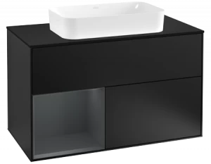 Villeroy&Boch Тумба под раковину Прямоугольная версия F242HGPD Finion Black Matt Lacquer