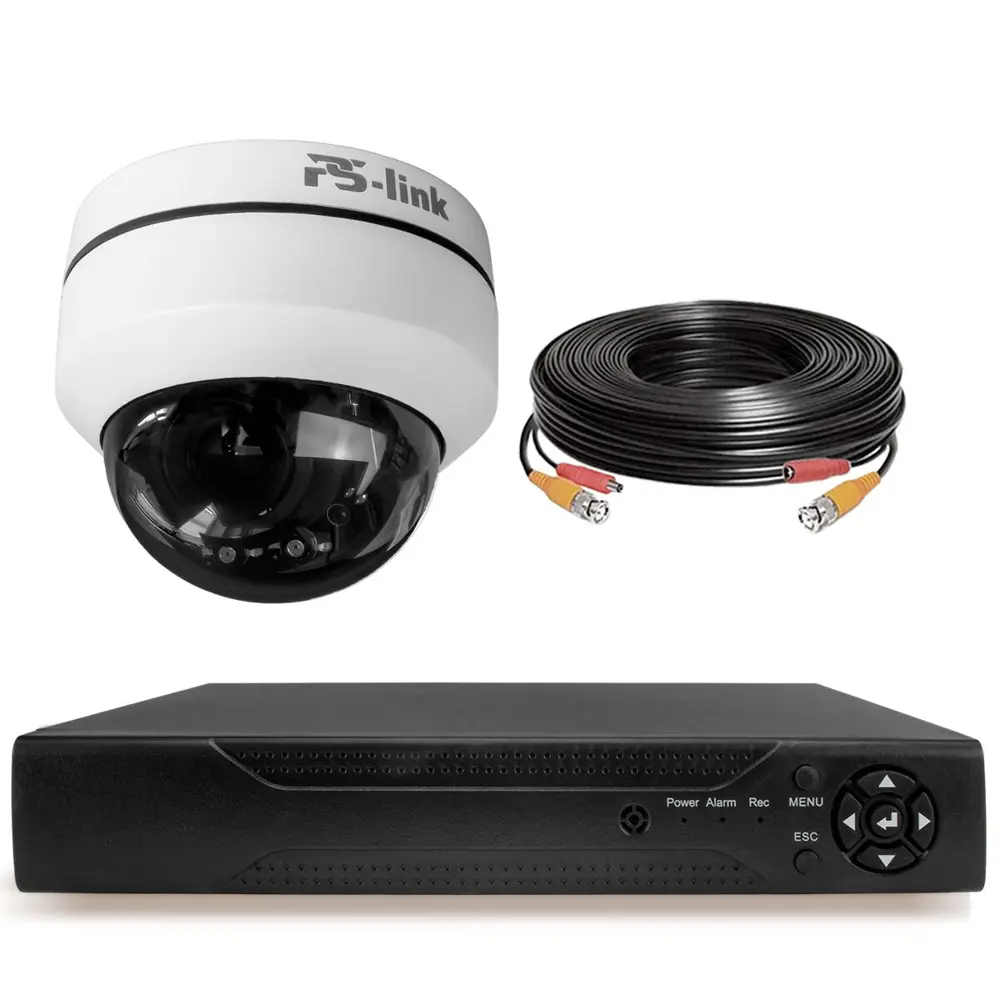 91731567 Комплект видеонаблюдения AHD Ps-Link KIT-RTB201HD 1 поворотная камера с зумом 2 Мп STLM-1101195