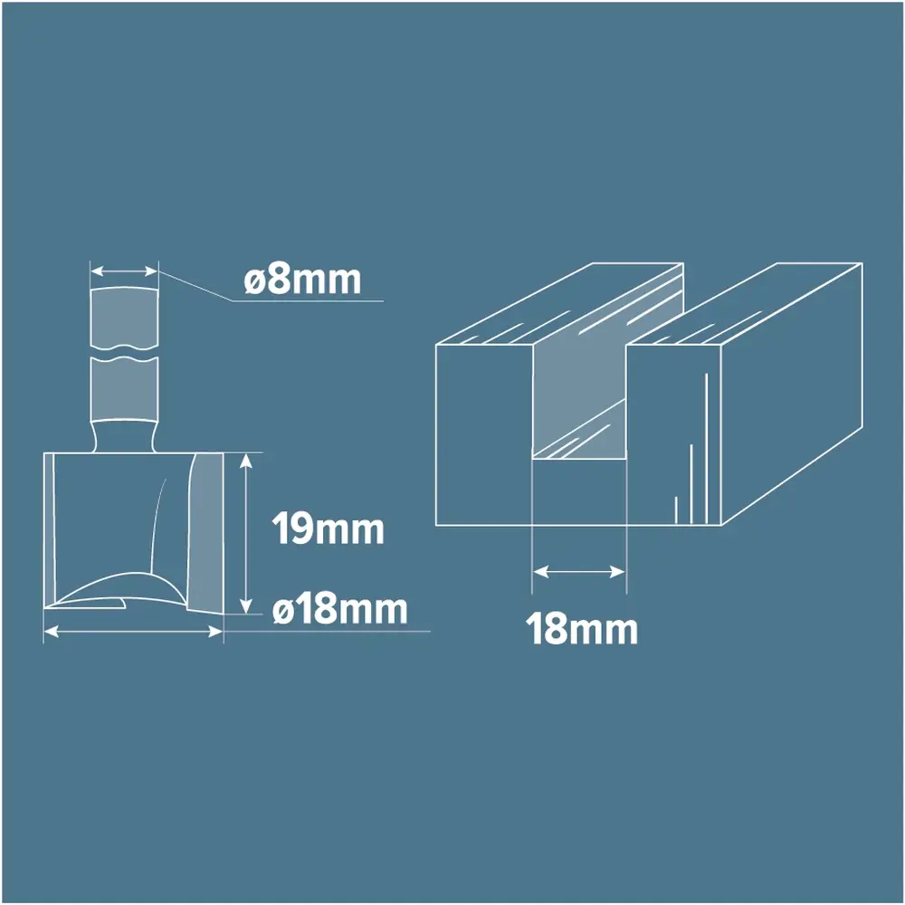 Фреза пазовая прямая Brigadier, D18х19 мм STLM-2206524 - Вид №3