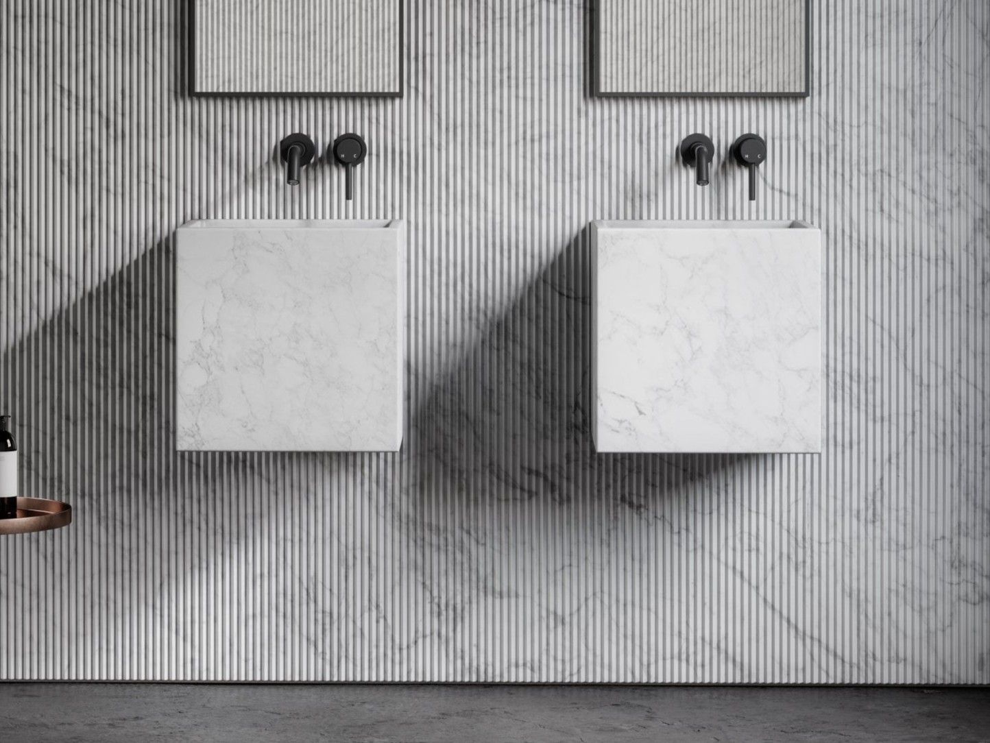 Квадратный подвесной умывальник из каррарского мрамора LUSSO CINO ARCH-00069198