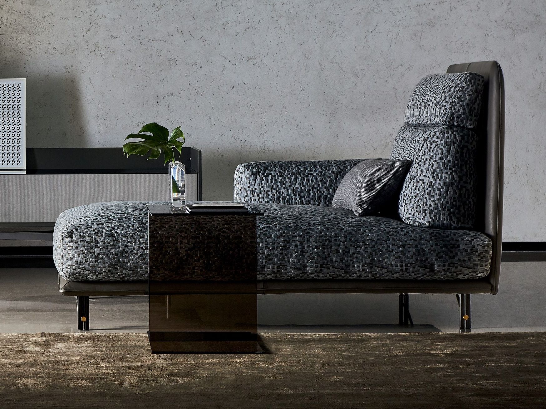 Обивка Dormeuse из ткани и кожи Ditre Italia Kris ARCH-00080696