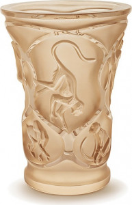 10588343 Lalique Ваза с обезьянами золотая Хрусталь