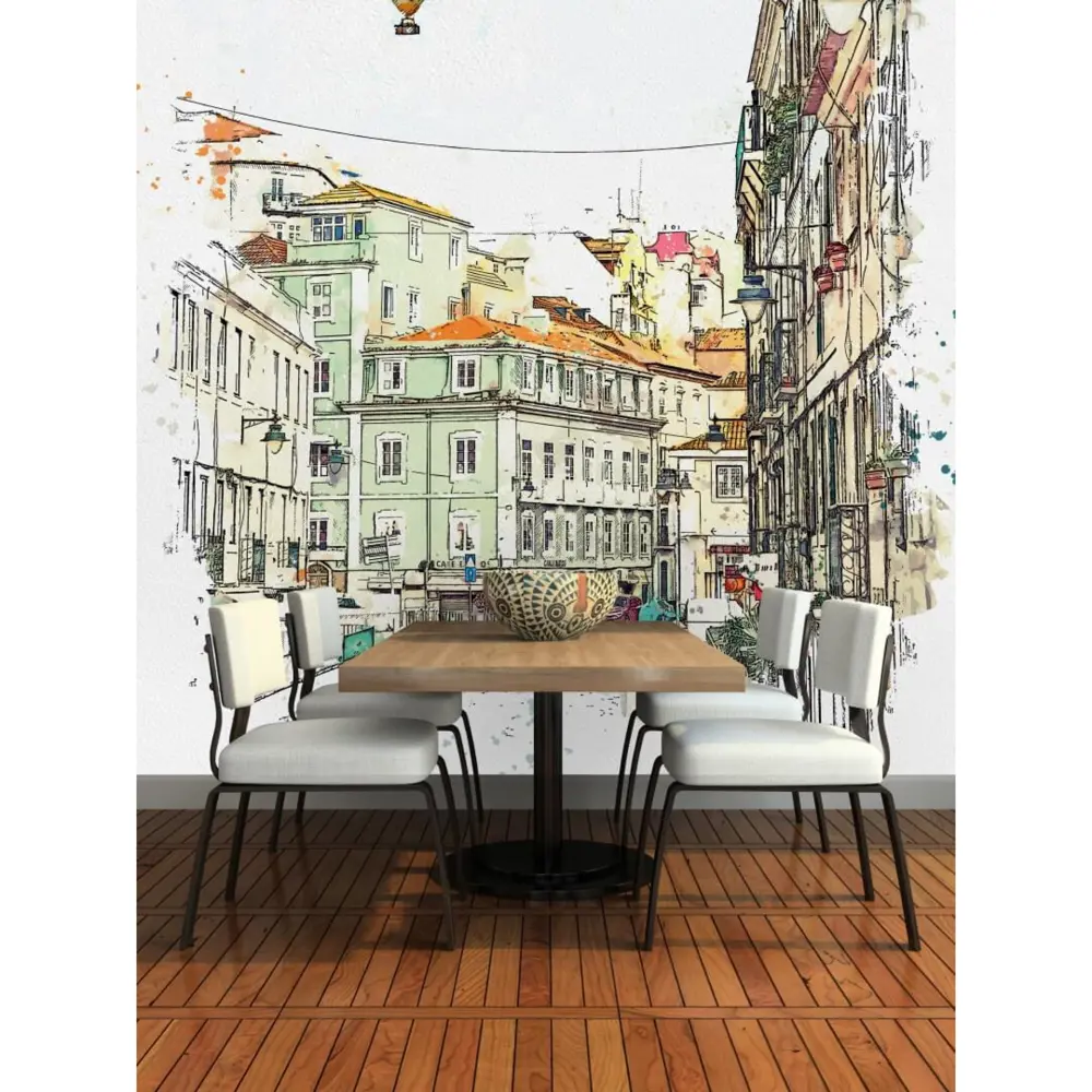 Фотообои Улица в Лиссабоне бумажные, 184x254см, WM-120 POSTERMARKET STLM-2210673 - Вид №1