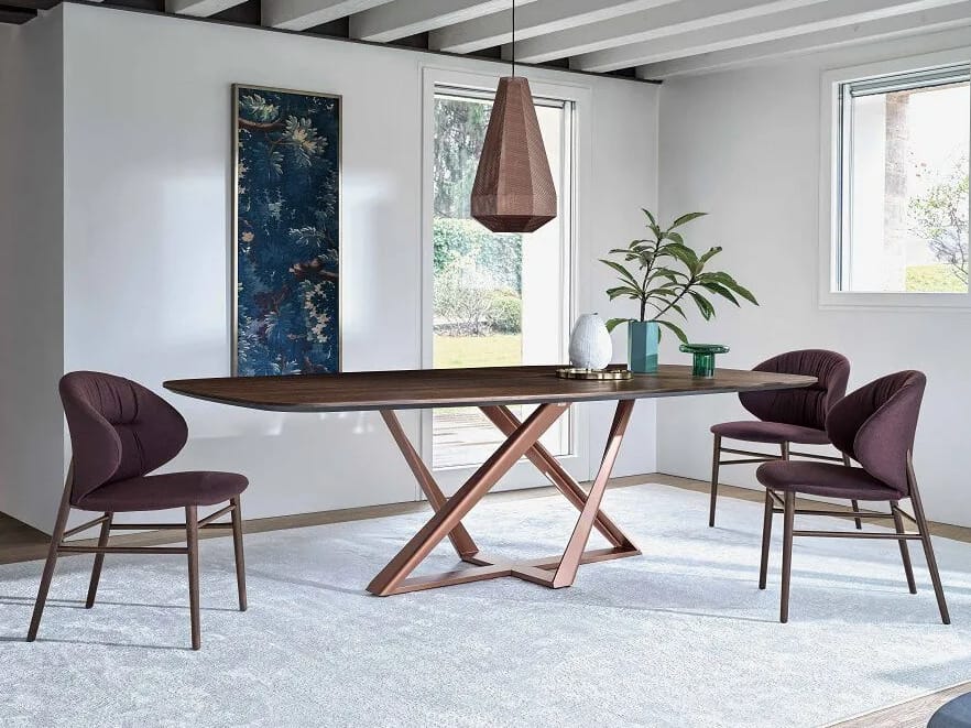 Прямоугольный обеденный стол из стали и дерева Bontempi Casa Millennium ARCH-00040042 - Вид №2