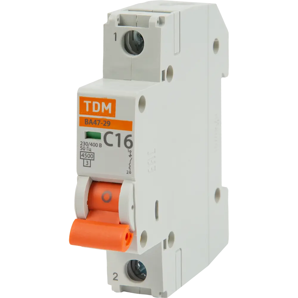Автоматический выключатель TDM Electric ВА47-29 1P C16 А 4.5 кА SQ0206-0074 STLM-2193224 - Вид №1
