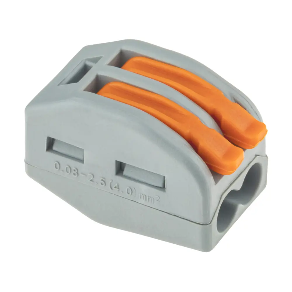 Клеммы соединительные монтажные с рычажком Duwi СМК 222-412 2-проводные 4мм² серые 5шт 26609 9 STLM-2047746