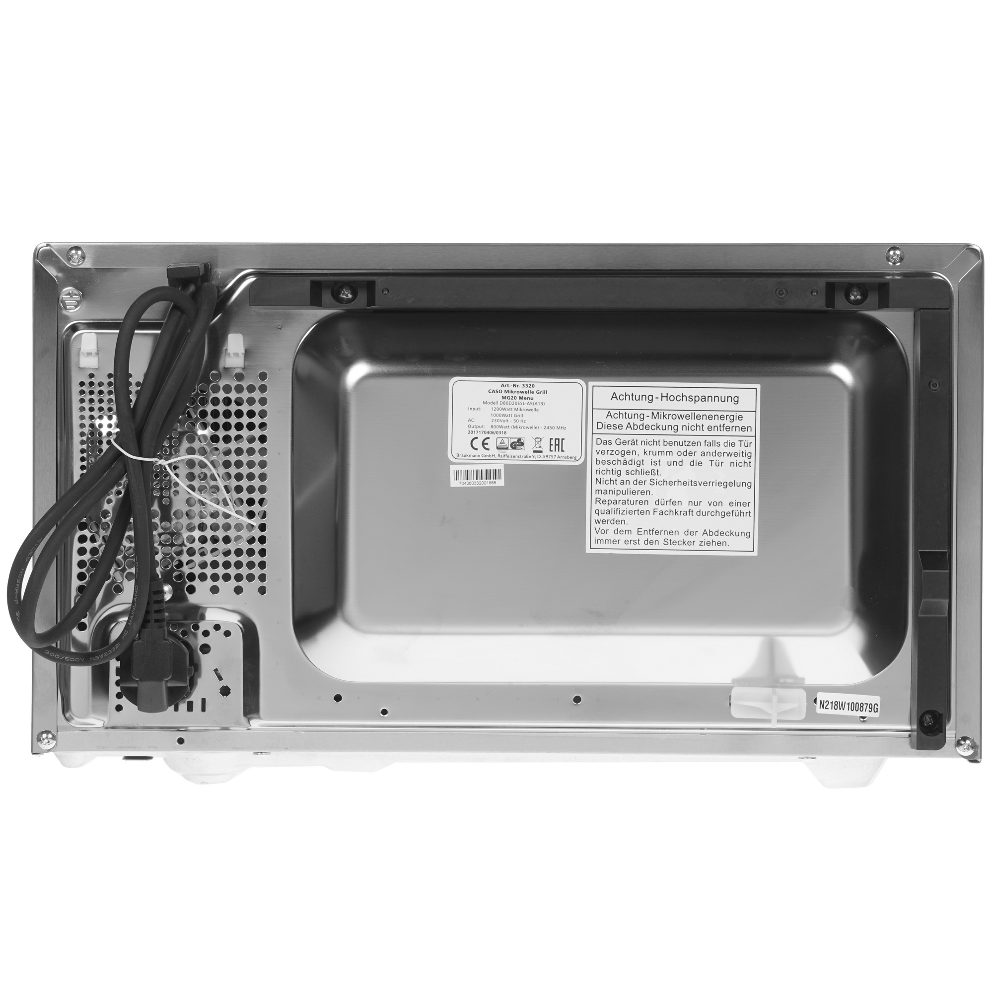 1117029 Микроволновая печь CASO MG 20 Menu зеркальный, серебристый STDN-0076890 - Вид №6